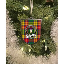 MacMaster Clan Crest Tartan Ornament  3D Printed Shield, Double-Sided