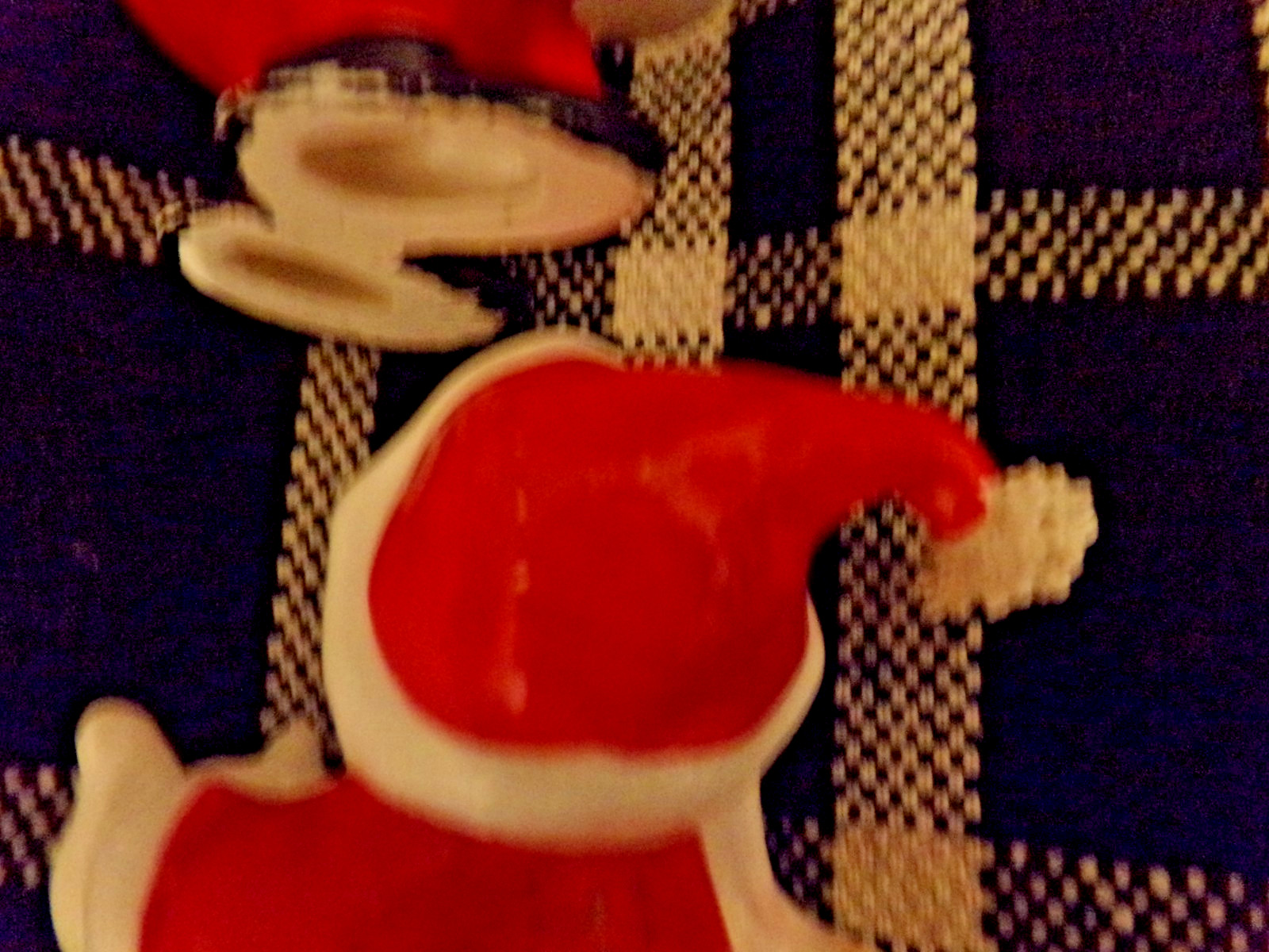 2 Vintage Kreiss Psycho Ceramics Santa Claus candle huggers