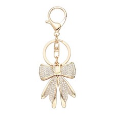 Sparkly Rhinestone Bow Keychain, Cute Butterfly Key Chain, Gold  Letter U