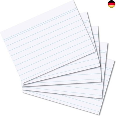herlitz Karteikarten A8 7,5 x 5,2 cm, liniert, weiß, 100 Stück, für Schule, St