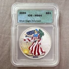 U.S. Mint 2000 American Silver Eagle Colorized 1 oz .999 Silver ICG MS64
