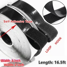 16.5ft 2in/4in Hook & Loop Self Adhesive Fastener Tape Heavy Duty Sticky Tape