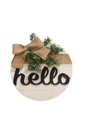 16 In Hello Front Porch Door Hanger Sign  Year Round Home Decor  NEW