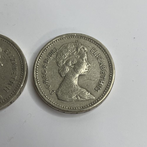 4x 1983 Queen Elizabeth II One Pound Coin 3x Error Decus Et Tutamen Upside Down - Picture 7 of 21