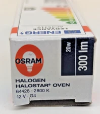 Osram Halostar Oven 64428 20w 12v G4 2-Pin  bulb GERMANY