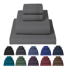 Mellanni 4-Piece Bed Sheet Set, Deep Pocket, Wrinkle, Stain Resistant Microfiber