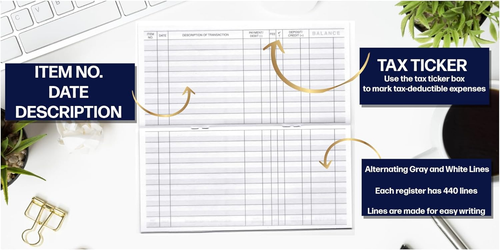 12 Check Registers for Personal Checkbook - Checkbook Ledger Transaction Registe - Picture 7 of 12