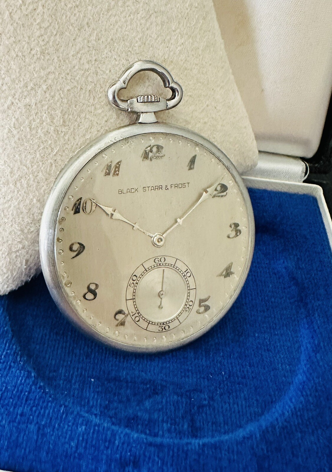 Rare Black Starr & Frost Platinum Pocket Watch 19j Manual winding