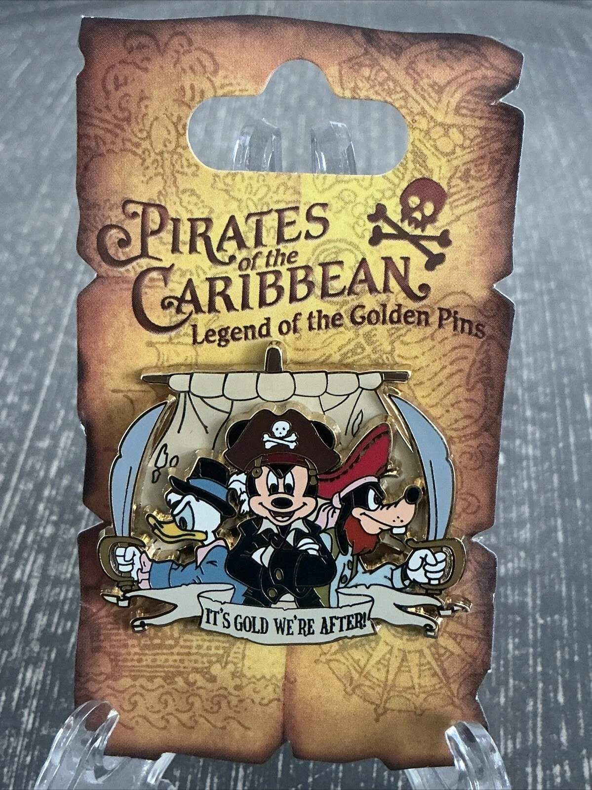 Disney Pirates Caribbean Mickey Goofy Donald It's Gold We're After Pin 47105