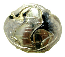 Vintage Crane Birds Womens Belt Buckle unmarked 1970s 1980s Stretch Belt Fashion