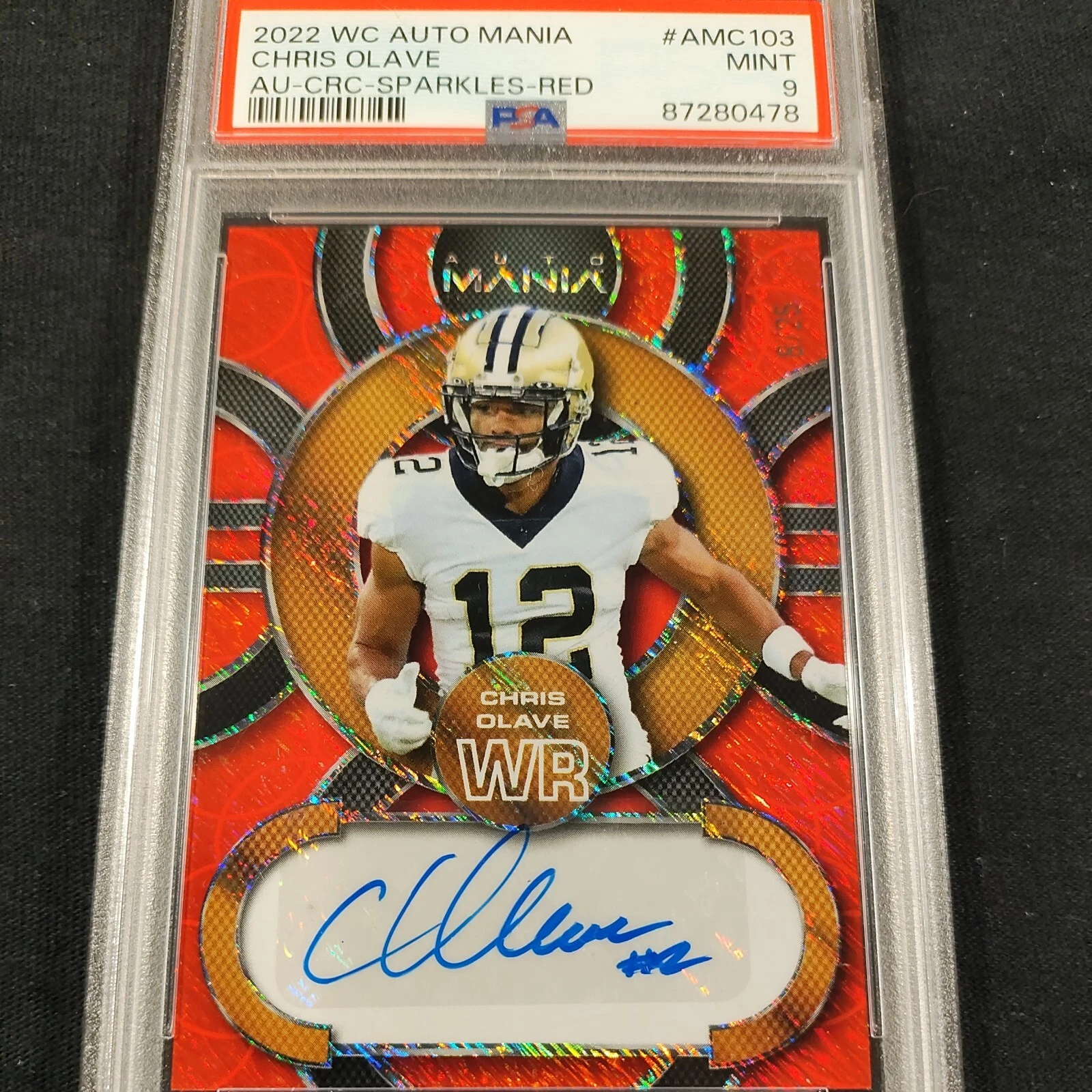 Chris Olave Wild Card Auto Mania Autographs #AMC103 Circle-Sparkles-Blue