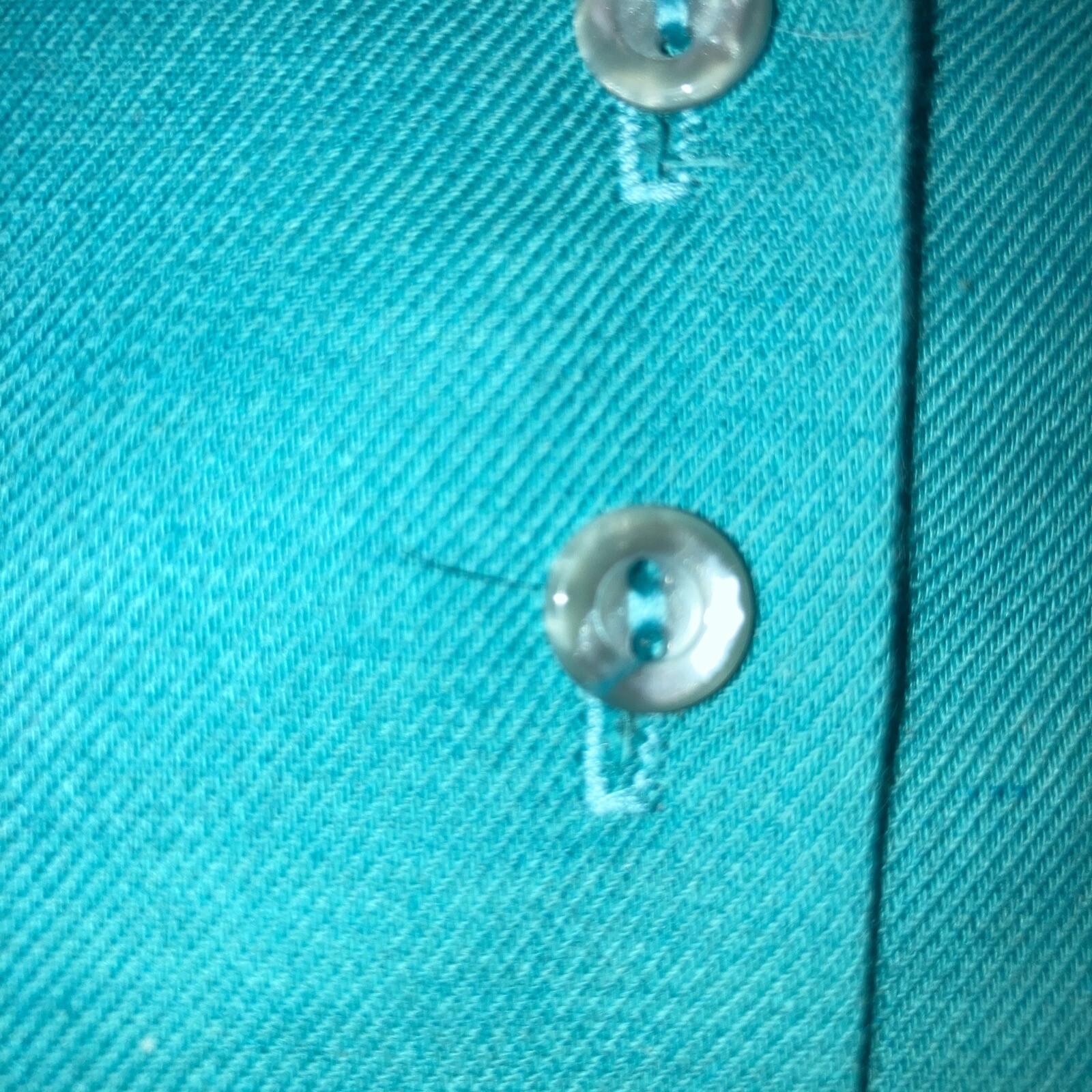 Rare Clothkits Designs Turquoise 1970s Cotton/Wool Blouse, Vintage Size M 8