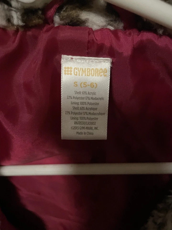 Abrigo Gymboree Guepardo Leopardo Un Botón Imitación Piel Rosa Forrado Pequeño 5 6 Parisino Foto 4 de 4