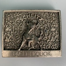 Vintage Schlitz Malt Liquor Beer Belt Buckle Bergamot Brass Works Numbered F-168