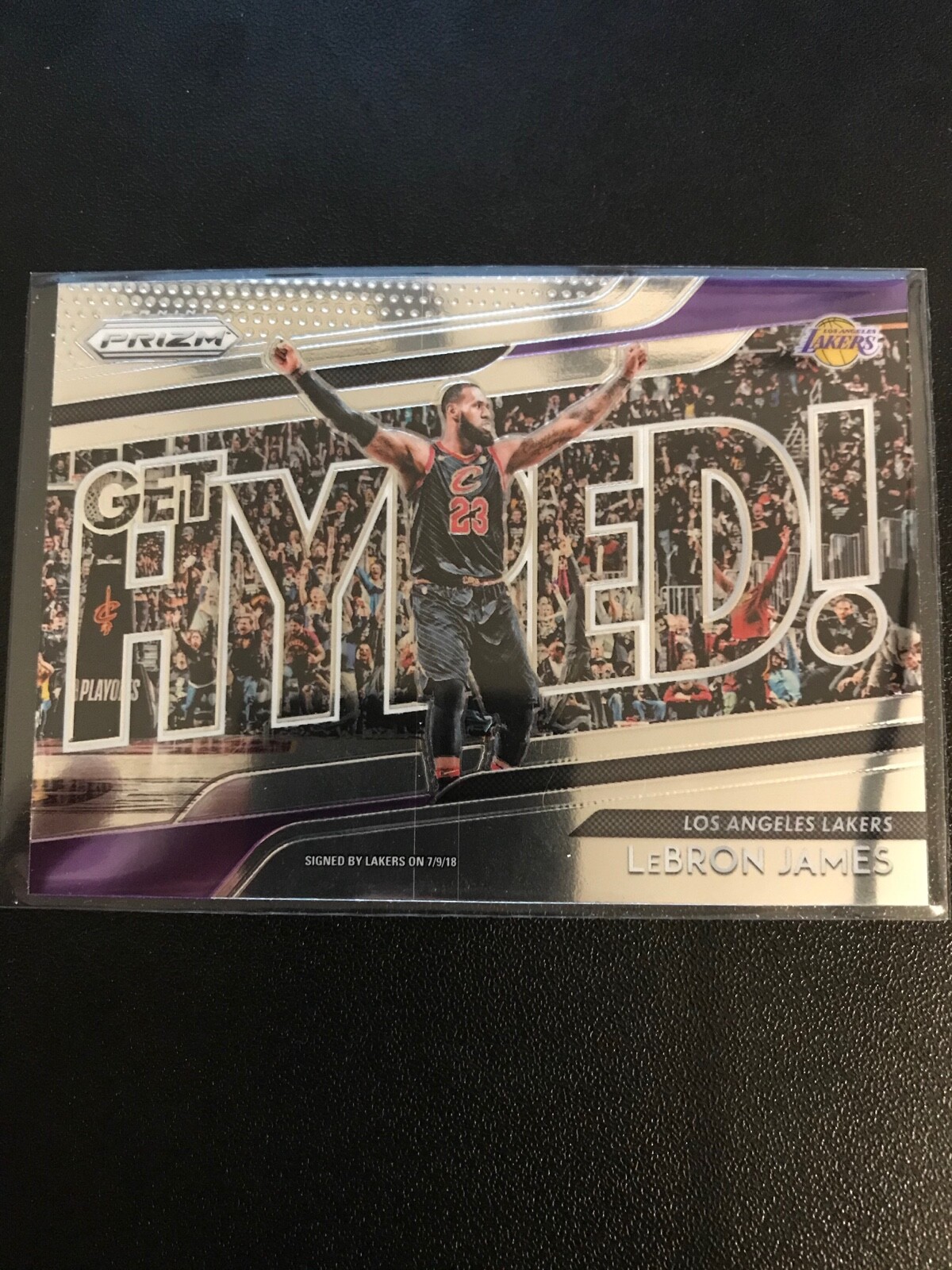2018-19 Panini Prizm Silver Get Hyped #4 LeBron James Lakers