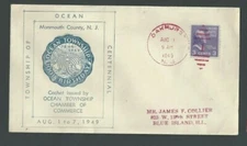 1949 Oakhurst NJ Celebrates Monmouth County 100th Anniversary W/3c Prexy Coil---