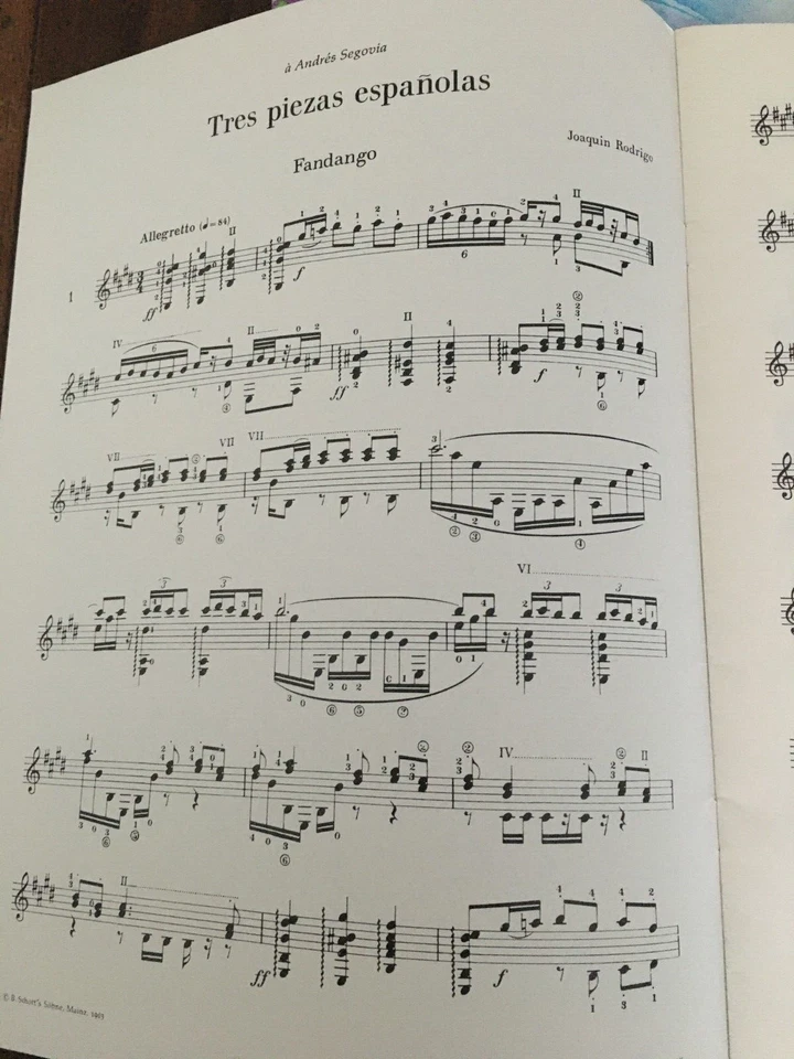Spartito per chitarra classica Rodrigo Tres piezas españolas - Immagine 2 di 4