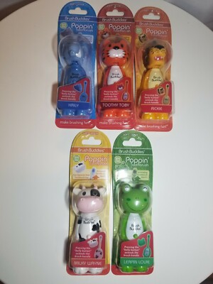 New! Brush Buddies Poppin' Toothbrush Set of 5