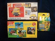 Despicable Me Minion Mickey Mouse 4 Puzzle Pack 4 Pk Crayola Sidewalk Chalk