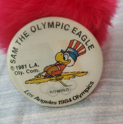 Star In Motion 1984 Olympic Rowing Sam The Eagle 2.25'' Pinback LA Cal.    E 230