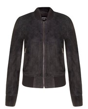 Ladies Black Goat Suede Bomber Jacket Genuine Leather Ma-1 Varsity Retro