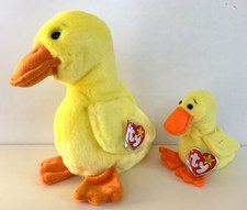 NWT Vintage 1998 Ty Beanie Buddy and Baby Retired - QUACKERS Duck