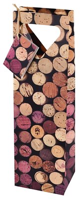 Cakewalk Bottle Corks Single Bottle Wine Gift Bag