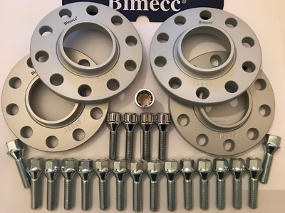 ALUFELGEN SPURVERBREITERUNG BIMECC 10mm SILBER X 4 + M14X1,5 SCHRAUBEN SCHLÖSSER MERCEDES 66,6