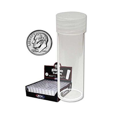 Coin Tubes for Dimes - 100ct | Holds ''Roosevelt'' Dime | Durable Plastic Tube ...