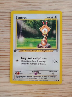 Sentret - Neo Genesis 1st Edition 71/111 - Common Pokemon Card | eBay ...
