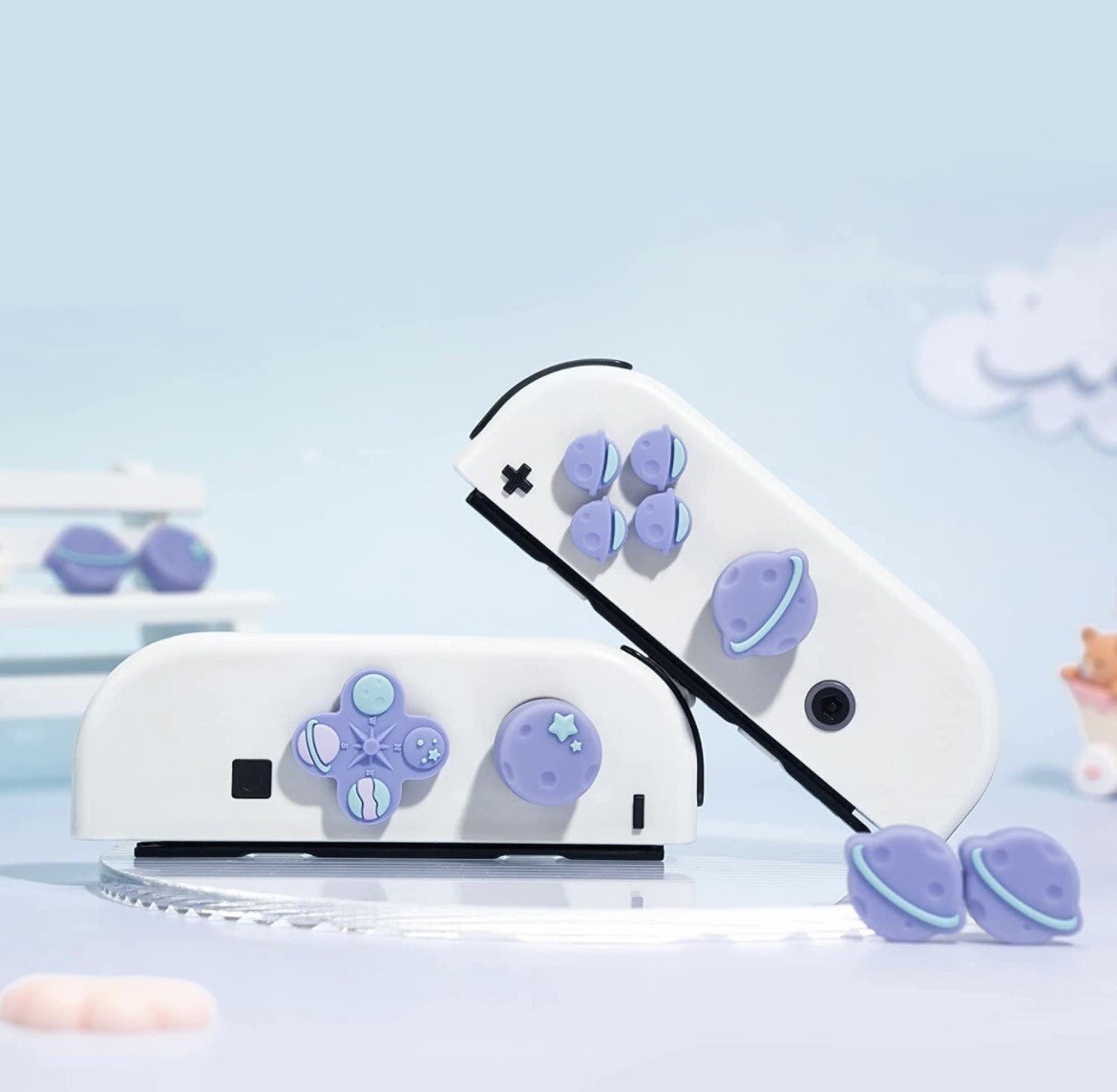 Geekshare Cute Cross D-Pad Button Caps Silicone Thumb Grips Set