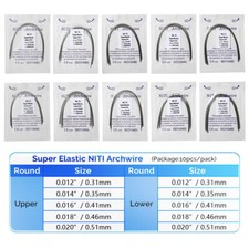 Dental Orthodontic Super Elastic Wire Niti Round Arch Wires Natural Form
