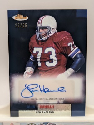John Hannah 2024 Topps Finest Flashbacks Auto Black Refractor /25 #FBA-JH Pats
