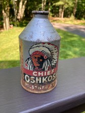 VTG RARE Chief Oshkosh Crowntainer Pilsener Beer Cone Top Original Wisconsin USA