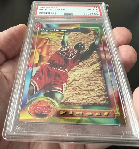1993-94 Topps FINEST - #1 Michael Jordan PSA 8 Michael Jordans 1st Year FINEST !