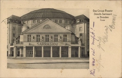 Postcard Dresden Neustadt, circus theater Stosch Sarrasani, portal - 4672051