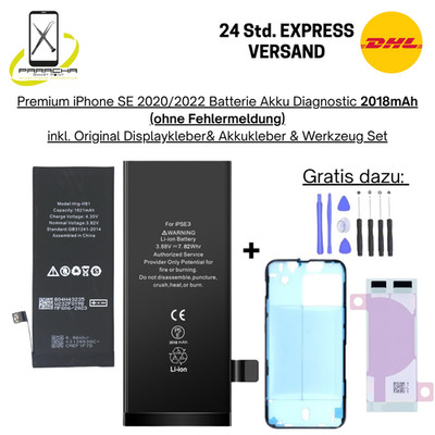 Für iPhone SE 2020/2022 Batterie Akku Premium Diagnostik Battery 2018mAh+Zubehör