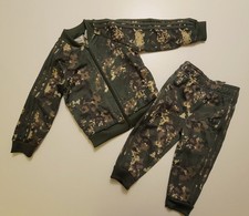 Adidas Toddler Trefoil Track Suit Camo Camouflage Green Black Baby 12-18 Months