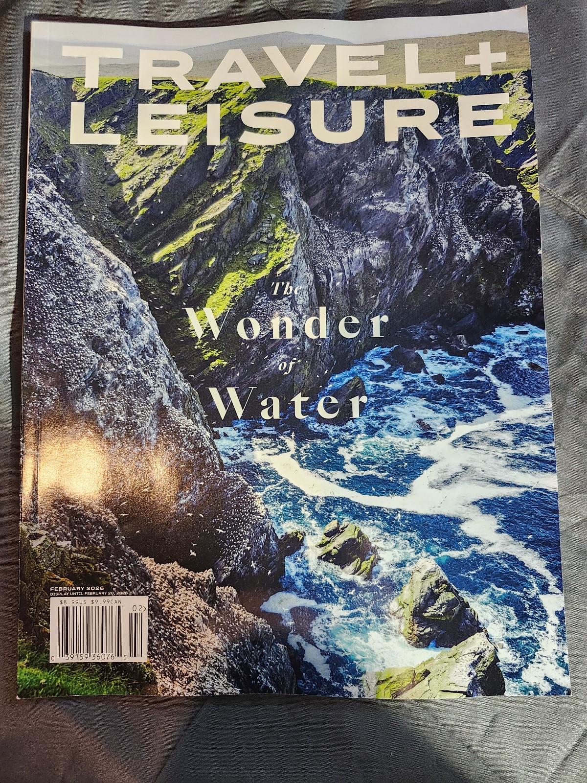 Travel + Leisure Magazine Feb 2026 Issue Featuring The Wonder Of Water