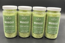 Village Naturals Therapy Muscle Concentrated Mineral Bath Soak 20 oz lot of 4