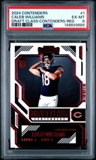 148849689 Caleb Williams 2024 Panini Contenders #1 Red Draft Class RC PSA 6