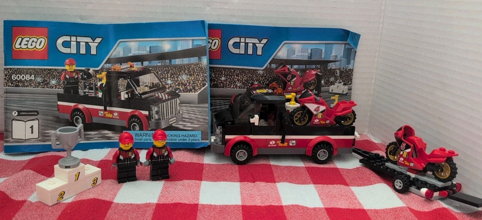 LEGO CITY: Racing Bike Transporter (60084) 99% Complete w/ m