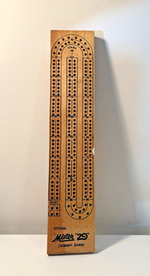 Vtg Official Mister 29 Wood Cribbage Board No Back Cover Pegs