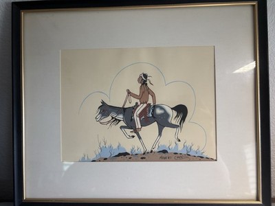 Silk Screen Print by Navajo Artist Robert Chee, with Frame 9 x10 , Art 6 x7 
