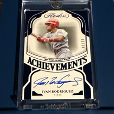 2025 Panini Flawless Sapphire Achievements 99’ MVP AUTO SP #3/15 Ivan Rodriguez