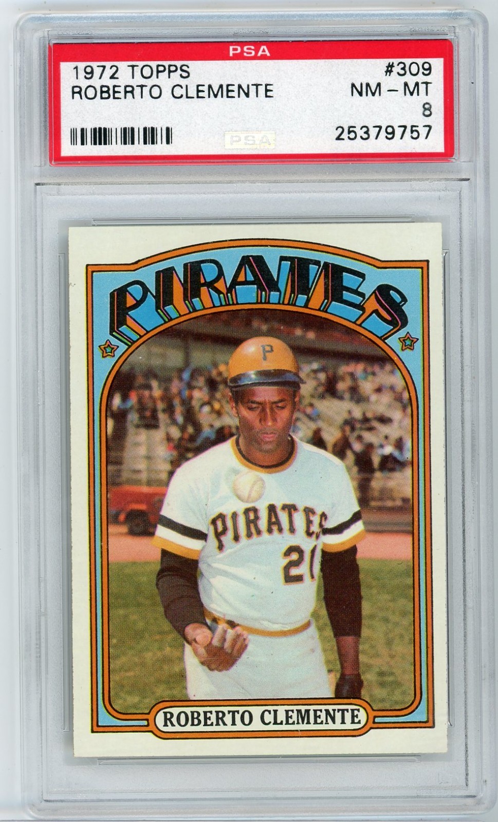 PSA 8 NM-MT - 1972 Topps Baseball #309 - Roberto Clemente - Pirates HOF! Sharp!