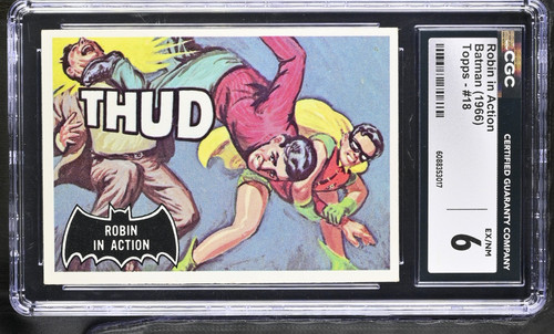 1966 Topps Batman Black Bat #18 Robin in Action — CGC 6