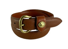 Vintage Dooney  Bourke All-Weather Tan Pebbled Leather Unisex Dress Belt 30-32
