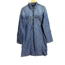 JCrew Denim Dress Size XS Long Sleeve Button Shirt Blue Jean Pocket Collared