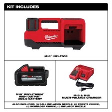 Milwaukee 2848-20 M18 Tire Inflator  HIGH OUTPUT XC6.0 Ah Battery  Charger Kit